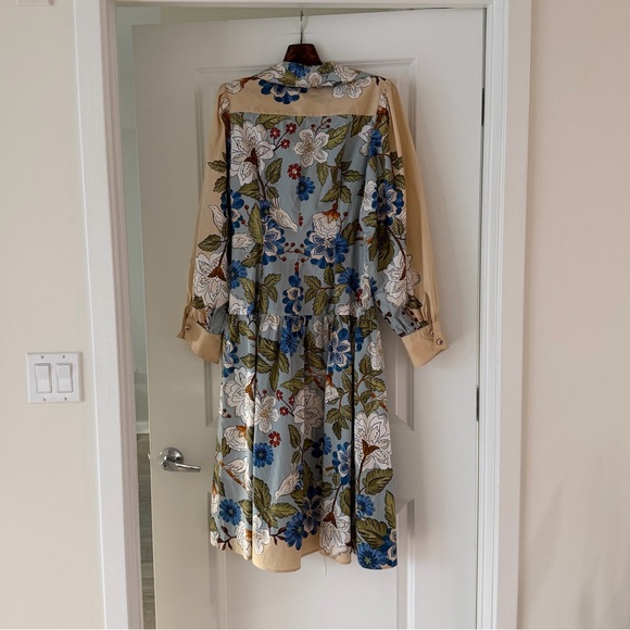 Farm Rio Sand Garden Scarf Long Sleeve Midi Dress - Picture 8 of 8